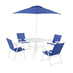6 piece folding dining set is ideal for small gatherings, on smaller decks and patios. It includes a dining table, four...