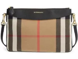 Burberry Peyton Womens Vintage Black House Pattern Crossbody BagBurberry Peyton Compact Crossbody Bag features the...