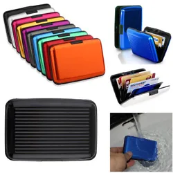 RFID Blocking Against Credit Card Theft. Outer Shell Material:Aluminium. High grade plastic wallet with aluminum shell....