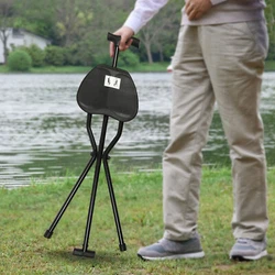 Description Made from high-quality aluminum alloy, this fordable folding cane with a seat is reliable to withstand the...