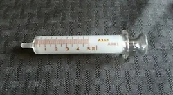 Model:Yale 5cc Reusable Glass Syringe w/ Glass Luer Slip Tip, A361. Capacity: 5cc (5mL). Our inventory is sourced...