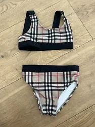 Burberry 6y Kids two piece used Swimsuit Bathing 116cm. Used, BURBERRY letters came off from swimming across the...