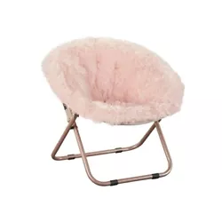 Mainstays Blair Plush Faux-Fur Kids Saucer Chair, Pink (UPC: 784857795400).