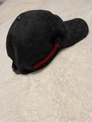 Authentic GUCCI Black Original GG Canvas Signature Web Baseball Cap Hat.