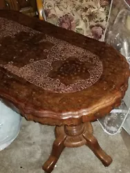 Carved wood small table 20