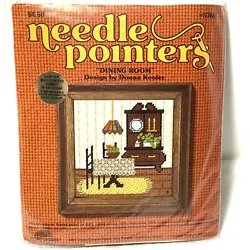 Model #5760 designed by Donna Kooler. New Sealed NEEDLE POINTERS Needlepoint kit. DINING ROOM, picture of table, lace...