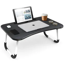Adjustable Laptop Tray Lap Desk Stand Foldable Bed Table Notebook Tray Cup Slot.