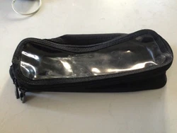 Zippered Travel Pouch for Suitcase or Backpack. Velcro back, CIA Tag size is 8” x 3 “  clear front
