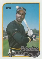 This 1989 Topps baseball card features legendary player Barry Bonds of the Pittsburgh Pirates. The card showcases Bonds...
