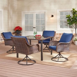 Dine in the stylish outdoors on the Mainstays Tuscany Ridge 5-Piece Outdoor Dining Set. The chairs feature loose back...