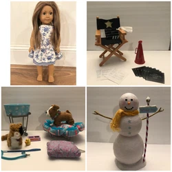 Snowman missing hat. Directors Chair accessories - Plaque has corner dings - papers are not perfect.