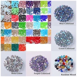 Quantity：2mm 200pcs 3mm200pcs 4mm 200pcs. Size: 2mm 3mm 4mm. Colour: Look at the picture. Material: crystal.