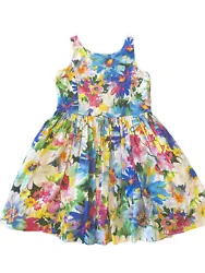 This adorable girls dress by Polo Ralph Lauren features a beautiful pink and blue floral pattern, making it the perfect...