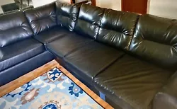 Enjoy ultimate comfort and style with this sleek and modern black leather sofa set. With a seating capacity for 6-7 it...