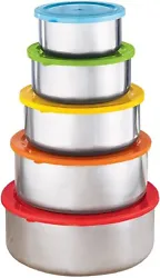 With 5 different sizes this set of stainless steel bowls with lids are perfect for prep, serving and storing in the...