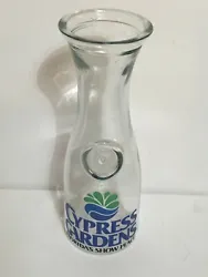 Vintage Florida Cypress Gardens Glass Bottle Carafe Half Litre.   
