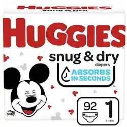 Help give your baby healthy, huggable skin with Huggies Snug & Dry Newborn Baby Diapers. Theyre also made with Triple...