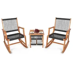 ● What Makes It Different: Vary from PE wicker, this rocking bistro set features hand-woven plastic rope, not only...