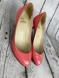 Christian Louboutin Simple Patent Leather Mid Heel Pumps Shoes Size 36. ****SOME MARKS ON THE HEELAND DISCOLORATION ON...