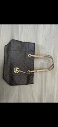 Michael Kors Brown Leather Monogram Shoulder Bag. Condition is 
