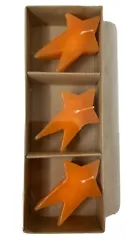 Star Shape Floating Candle Set 3 The Salem Collection Candles 2.5” Orange.