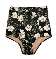 Adorable Kortni Jeane bikini bottom (only) Size Small. It’s black with a white and green floral pattern. Nude lining...