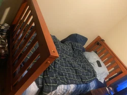 bunk beds twin over twin wood. Mattresses are included.They can also be used for 2 separate twin beds Have a ladder