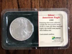1999 1oz Silver American EagleUncirculated Packaged by Littleton Coin Company