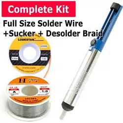 Solder Sucker Desctiption. - Large capacity spring-loaded plunger quickly removes solder in a single action. Internal...