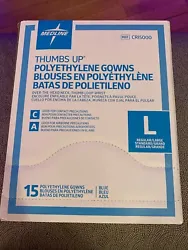 Medline Polyethylene Gowns CR15000 Blue Regular/Large-15 Count.