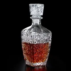 STYLISH DECANTER: Diamond cuts design looks great displayed on liquor cabinet, bar, dining table, party or as mouthwash...