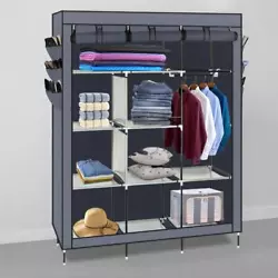 The plastic connectors, iron poles, fabric tiers and the fabric cover together make this closet very sturdy with a...