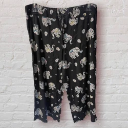 Pre-owned, Secret Essentials Mid Calf BoHo Elephant Print Lounge/Sleepwear Pants- Size M (8-10). Colorful elephant...