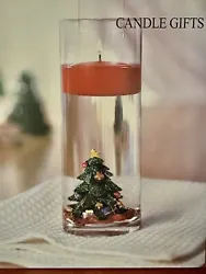 This beautiful Christmas tree candle gift set includes a 7-inch glass cylinder and a 2-inch red candle. The set is...