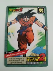 CARTE DRAGON BALL Z CARDDASS BANDAI 1997 A6 SONGOKU N° 637 POWER LEVEL 2.