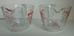 you are bidding on one:  Set of 2 Vintage Pyrex #508 Clear Glass 1 Cup Measuring Cup Open Handle.  the item in the...