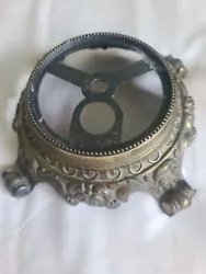 FINE PREOWNED CONDITION,,,,,,,,,,, ORNATE HEDCO CAST METAL NITE LITE LAMP BASE  REPLACEMENT BASE FOR HURRICANE LAMPS ...