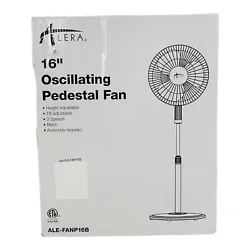 Carry handle to easily reposition. Fan Type Pedestal. Fan Head Size 16″. Wide disk base for solid stability. Cord...