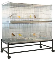 Double Breeding Breeder Bird Flight Cages. Features include: Two Extra Large Galvanized Cages With Rolling Stand. Each...