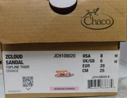  Chaco ZCloud Womens Sandels Topline Tiger Orange-Size 8