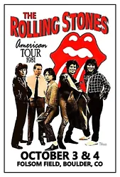 FOLSOM FIELD, BOULDER CO. at FOLSOM FIELD. ARTIST RENDITION. BOULDER, CO. THE ROLLING STONES. BEING REPRESENTED AS THE...