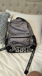 VICTORIA’S SECRET PINK CAMPUS BACKPACK BOOK BAG With Computer pocket. Black/Gray. Like new. Bottom shows a little...
