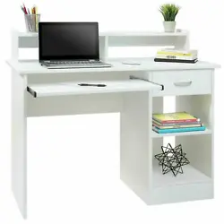 This desk is ideal for all your storage needs! The work surface is perfect for a laptop computer. Weve even added a...