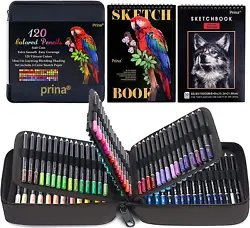 Art Supplies 120-Color Colored Pencils Set for Adults Coloring Books with Sketchbook, Professional Vibrant Artists...