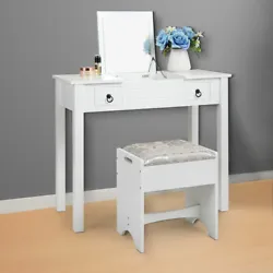 2 in 1 design, flip top mirror can turn the makeup table into a writing desk or laptop desk in seconds. Product Type:...