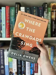 Where the Crawdads Sing by Delia Owens (2018, Hardcover). Some pen marks on inside of sleeve cover / first page