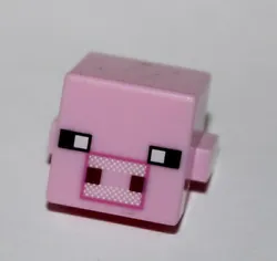 Lego Minecraft Pig Head ref 19727pb005 set 21115 21123 21138 21128 21144 21161. (occasion en très bon état général).