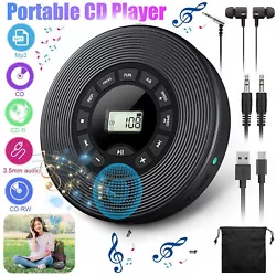 Playback endures 8 hours with the included earphone and 5 hours with a built-in speaker. 🤩Portable CD Player with...