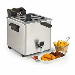 Klarstein Family Fry Friteuse électrique 8 litres 3000W - inox argent. Très puissante : friteuse de 3000 watts pour...