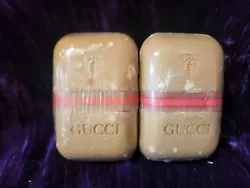 For your consideration is a Pair (x2) of Vintage 1980s Gucci Classic Facial Bar of Soap. 1.6 oz each. Givenaway at a...